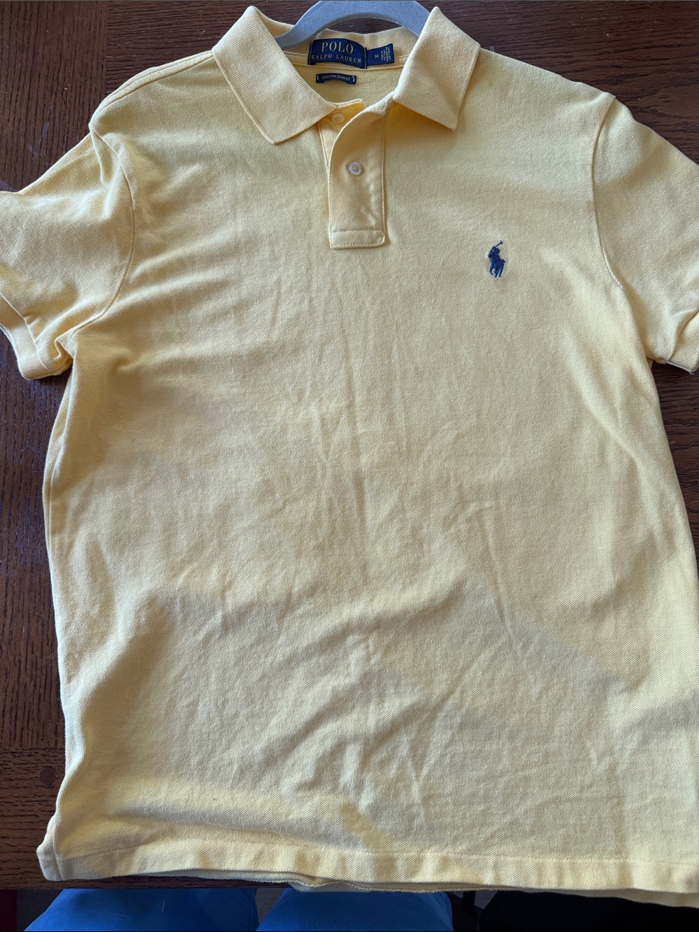 Polo by Ralph Lauren Boys' Pale Yellow Polo with Navy Pony M slim fit